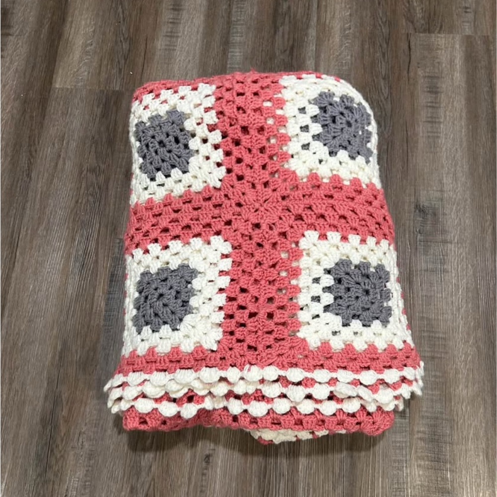 Handmade Crochet Granny Square Blanket - Picture 4 of 4